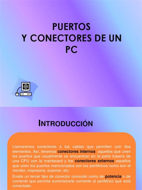 Puertos y Conectores Del PC | Descargar gratis PDF | USB | Periférico 
