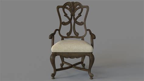 Dining Room Rhapsody Wood Back Arm Chair 3d Model Cgtrader