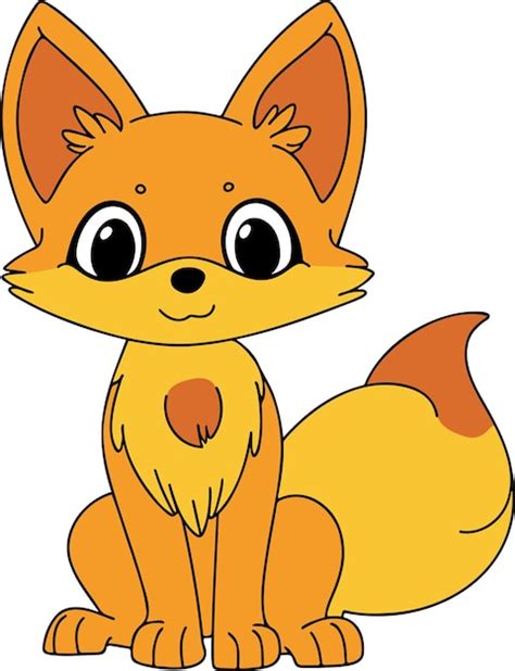 Lindo fox dibujos animados fox clipart vector ilustración Vector Premium