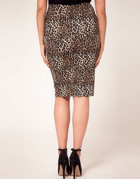 Asos Curve Midi Skirt In Leopard Print In Brown Multi Lyst