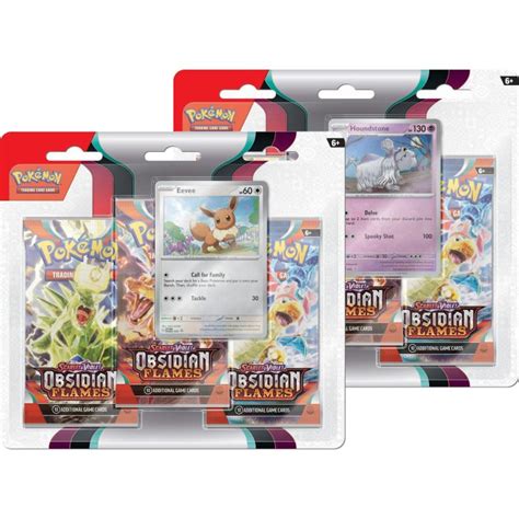 SV3 Pokemon Obsidian Flames 3 Pack Booster Blister Eevee Houndstone