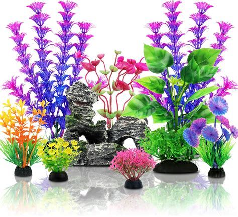 Quozuo Fish Tank Accessories Artificial Plants Pcs Green Aquarium