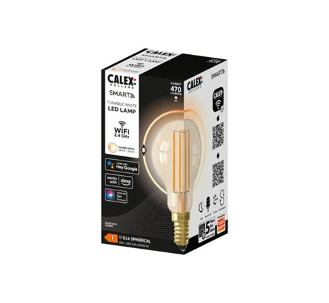 Calex Smart Led Straight Filament Kogellamp E W Goud Kynda