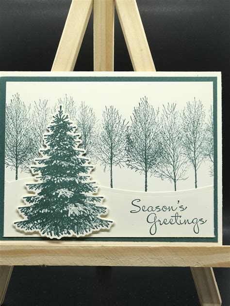 Stampin Up Winter Woods Bundle Christmas Tree Cards Christmas Card