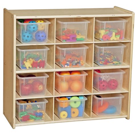 12 Cubby Storage With Translucent Trays