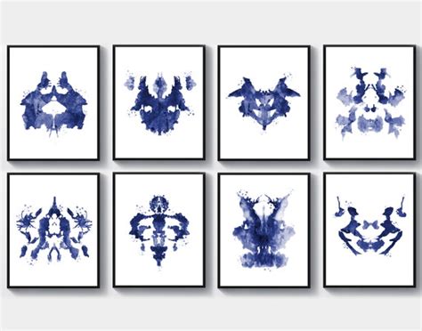 8 Rorschach Test Cards Psychiatry Poster Rorschach Blots Etsy Australia