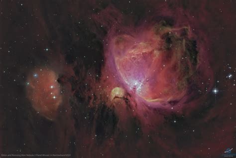 Orion M42 And Running Man Nebula Sh2 279 2 Panel Mosaic In