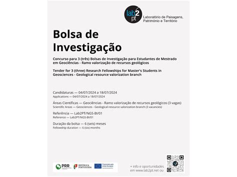 Concurso para atribuição de 3 três Bolsas de Investigação para