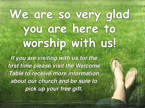 Ppt We Are So Very Glad You Are Here To Worship With Us Powerpoint Presentation Id2002110