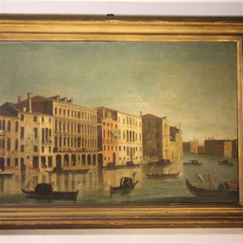 Veduta Canal Grande Venezia Anonimo XIX sec Antichità Barberia