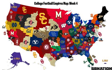 The updated College Football Empires Map after Week 4 - SBNation.com