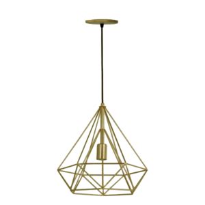 Lustre Pendente Aramado Diamante Pirâmide Várias Cores dourado