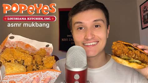 Asmr Huge Popeyes Chicken Mukbang 🐔🍗 Eating Sounds Youtube