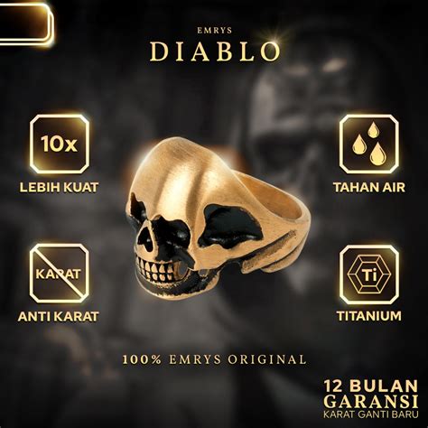 Jual Emrys Premium Ring Diablo Collection Real Titanium Anti Karat