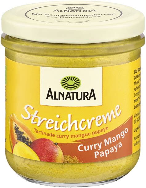 Streichcreme Curry Mango Papaya 180 g in Bio Qualität von Alnatura