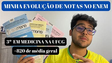 Minha EVOLUÇÃO de notas acertos no ENEM Aprovado em MEDICINA YouTube