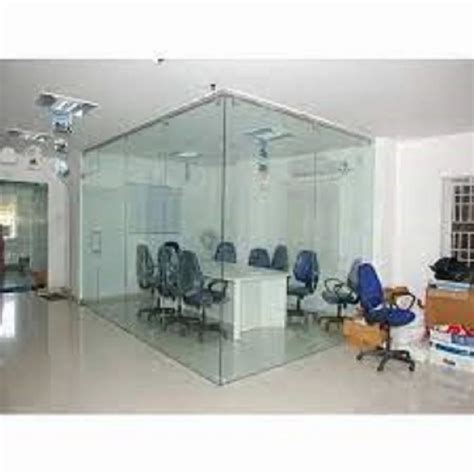 Transparent Toughened Office Cabin Glass Partition Shape Rectangular