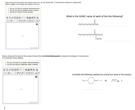 Solved Draw A Structural Formula For The Organic Anion Chegg