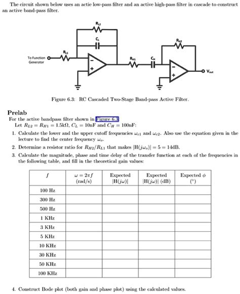 Solved The Circuit Shown Below Uses An Active Low Pass Filter And An