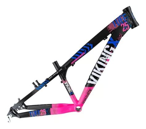 Quadro Alum Aro Vikingx Dirt Jump Tuff X Preto Rosa