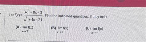 Let F X 3x2 8x 3x2 4x 21 ﻿find The Indicated