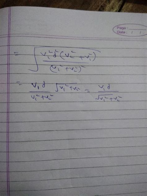 Two Particles A And B Move With Velocities Vy And V2 Respectively Along