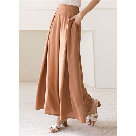 Styleonme Pleated Crepe Maxi Culottes YesStyle