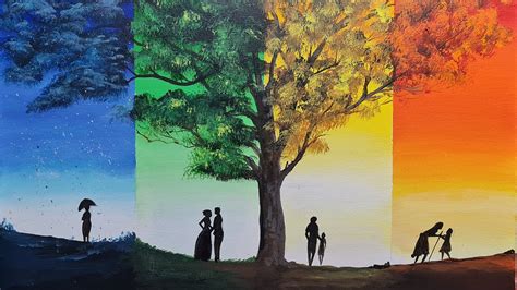 Four Seasons Tree Painting YouTube