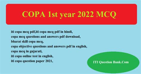 iti copa theory question paper 2023 - ITI Question Bank