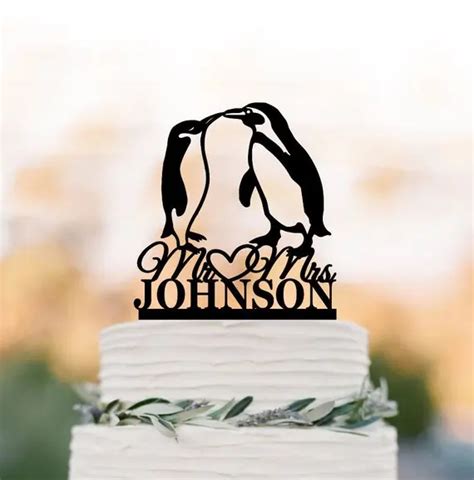 Penguins Hochzeit Kuchen Topper Mr Und Mrs Pinguin Silhouette Kuchen