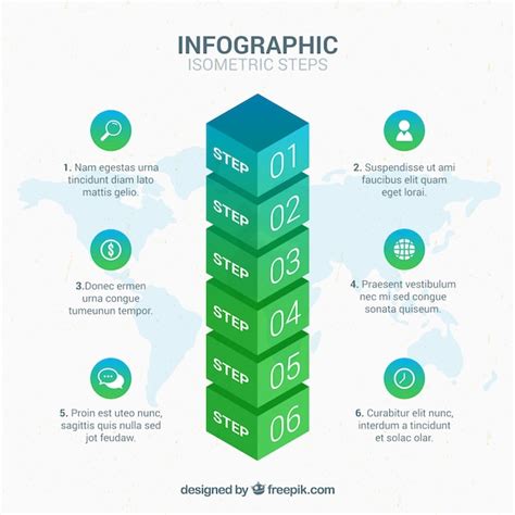 Pasos De Infografía Isométrica Vector Gratis