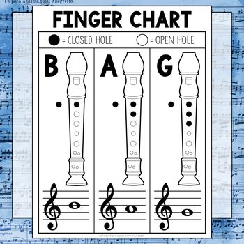 Recorder Finger Chart Printable