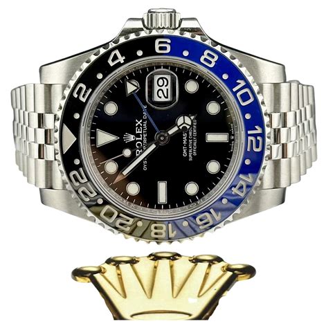 Rolex Men 40mm GMT MasterII Batgirl Blue Black Bezel Steel Black Dial