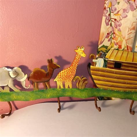 Other Noahs Ark Colorful Metal Childs Wall Hanging Coat Hanger Poshmark