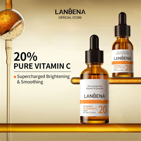 Lanbena Pure 20 Antioxidant Vitamin C Serum Whitening Skin Brightening Facial Essence Skincare