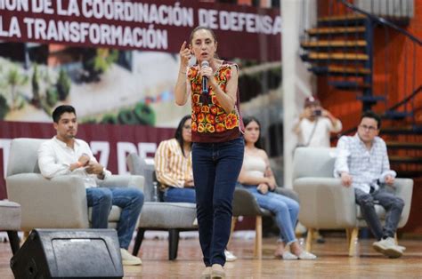 Claudia Sheinbaum se reúne con sindicatos en Lázaro Cárdenas Michoacán