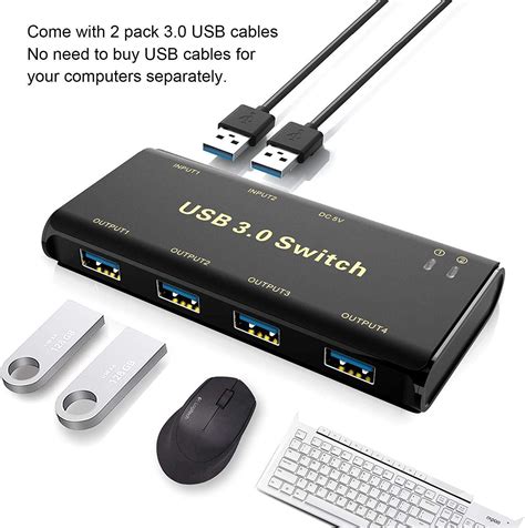 USB 3 0 Switch Selector ABLEWE KVM Switcher Adapter 4 Port USB