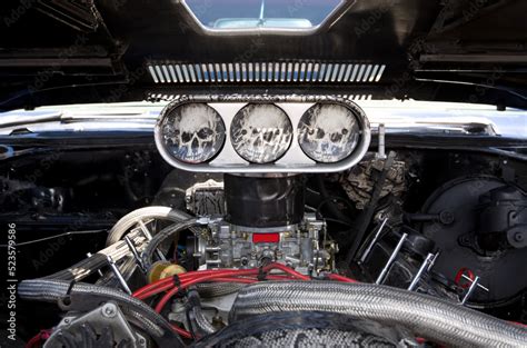 Muscle Car Big Engine With Blower Stock Photo Adobe Stock