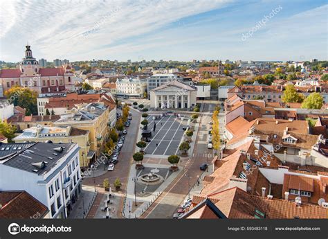 Aerial View Town Hall Square End Pilies Street Traditional Centre Stock