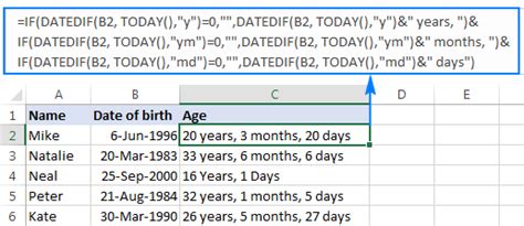 Excel Age Structure Diagram Excel Age Calculate Date Birth Y