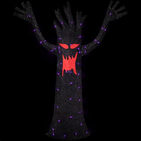 Northlight 55" LED Lighted Black Terrifying Tree Outdoor Halloween ...