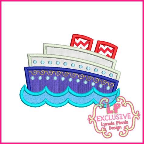 CRUISE SHIP Applique 4x4 5x7 6x10 SVG Machine Embroidery Design Etsy