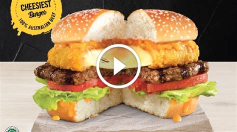 Big Fried Cheeseburger Carls Jr Burger Dengan Lelehan Keju Paling Mantap