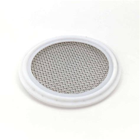 2 5 PTFE Sanitary Tri Clamp Screen Gasket With Stainless Steel Screen