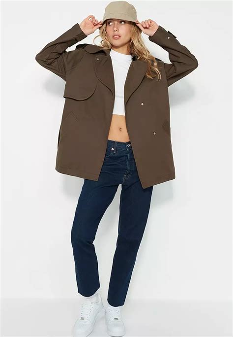 Buy Trendyol Oversized Belted Gabardine Trench Coat Online ZALORA