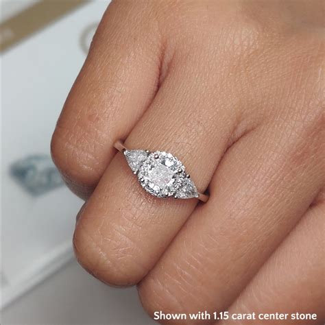 Cushion Cut Diamond With Trillion Side Stones Top Sellers