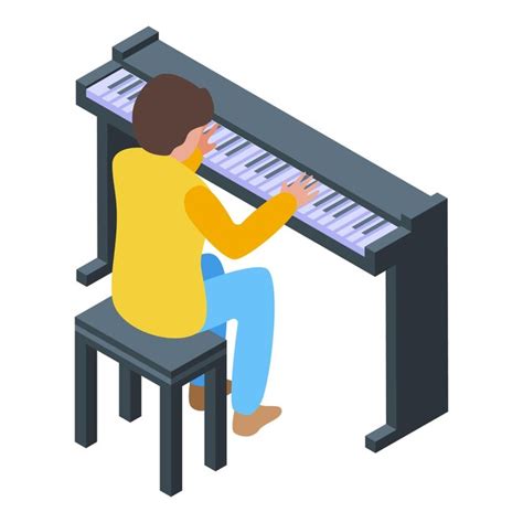 Premium Vector Piano Play Icon Isometric Vector School Music Concert