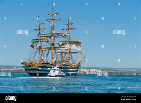 The Training Ship Of The Italian Navy Amerigo Vespucci In The Harbour