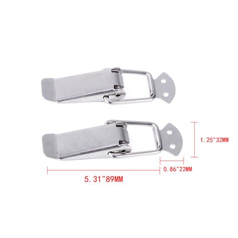 2pcs Stainless Steel Spring Loaded Toggle Case Box Chest Trunk Latch Catches Ebay