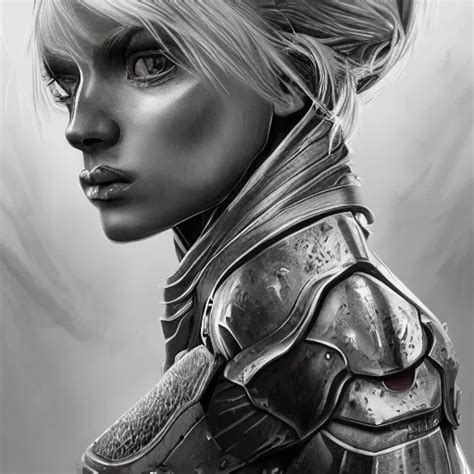 Portrait Of A Heavily Armored Blonde Woman Magical Stable Diffusion